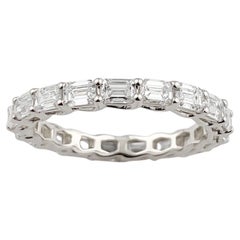 14KT White Gold 2.22Cts Emerald Cut Diamond Eternity Ring