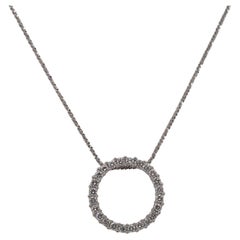 Pendentif cercle en or blanc 14K avec diamant de 2,25 ct et chaîne