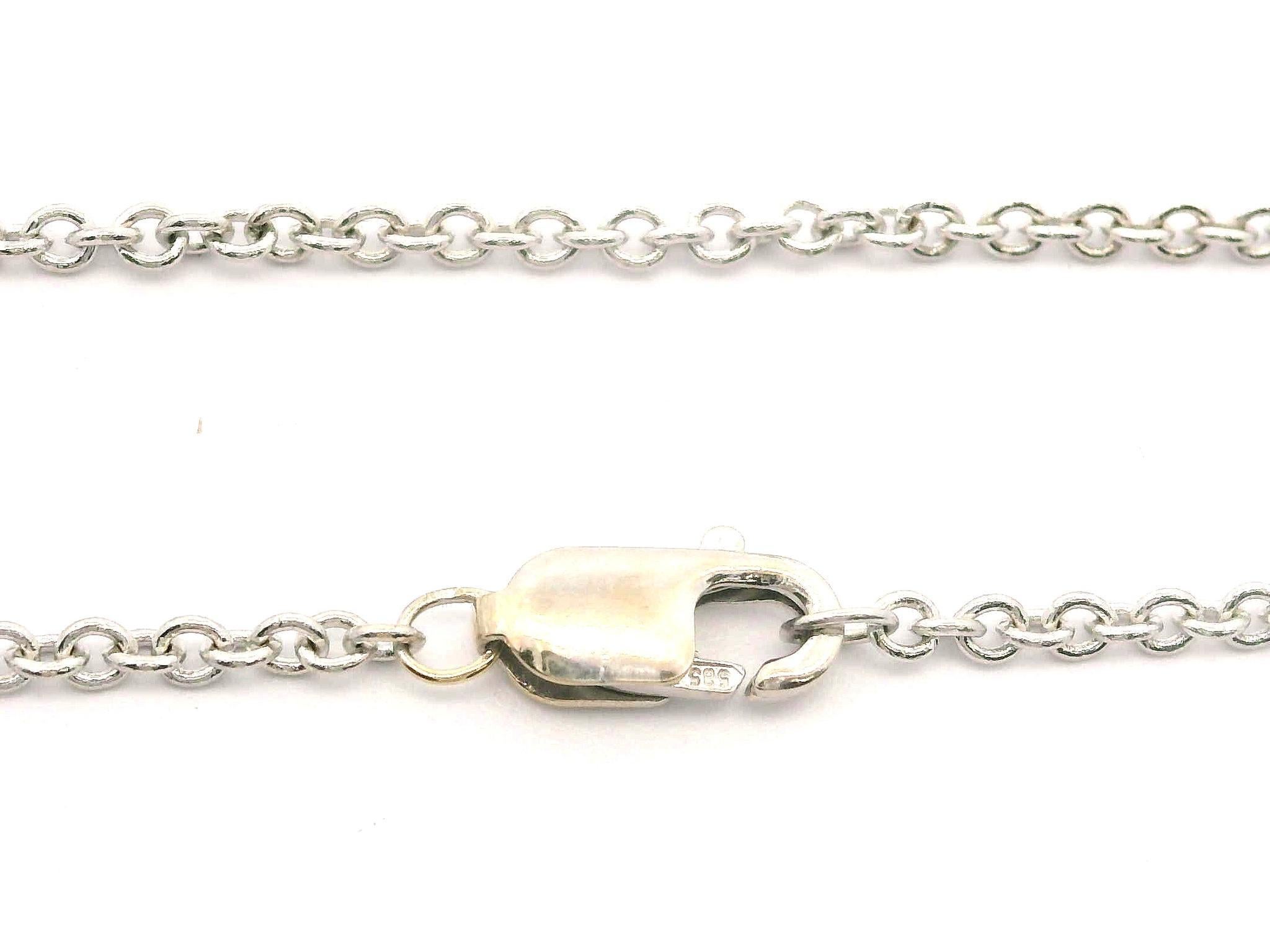 14k White Gold 2.25ctw Diamond Covered Stitch Look Center Pendant 17