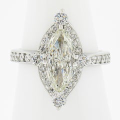 14k White Gold 2.2ctw Gia Fiery Marquise Diamond Big Show Engagement Ring