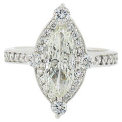 14k White Gold 2.2ctw Gia Fiery Marquise Diamond Big Show Engagement Ring