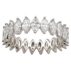 14KT White Gold 2.30Cts Marquise Natural Diamond Marquise-Cut Eternity Ring