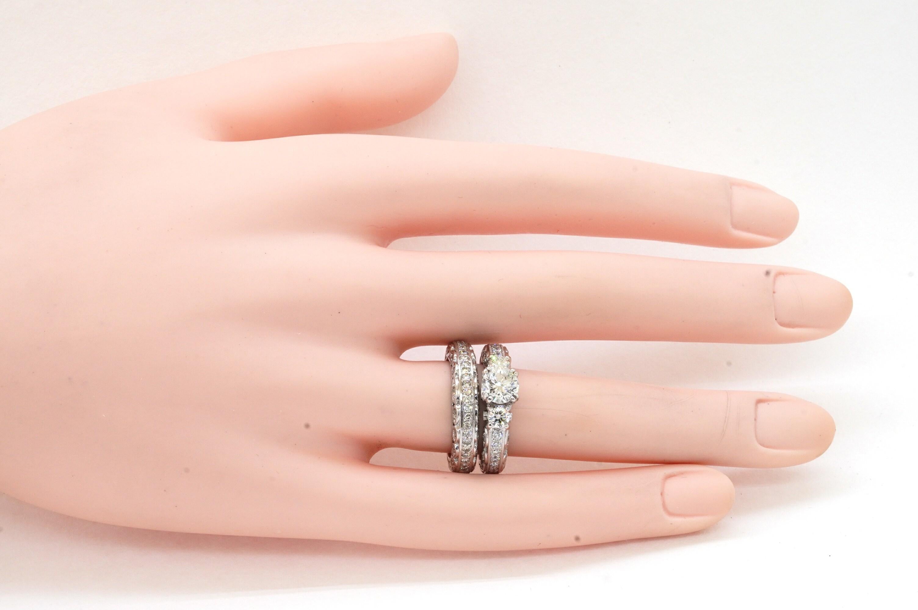 3 stone diamond wedding ring sets