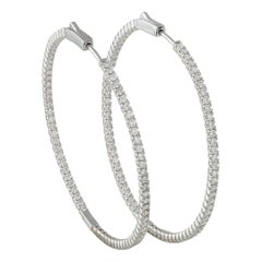 Pendientes de aro de oro blanco de 14 quilates con diamantes de 2,35 ct MF17-111825