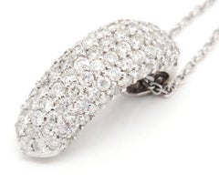 14 Karat White Gold 2.36 Carat Pave Diamond Sliding Pendant Necklace