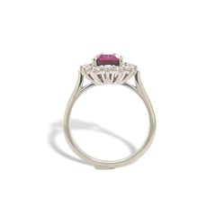 14K White Gold 2.37 carat Umbalite Garnet and Diamond Ring size 6.75