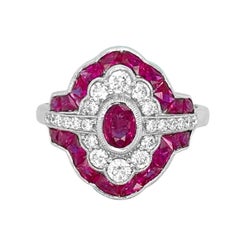 14K White Gold 2.39ct Ruby and Diamond Ring