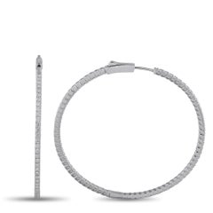 14K Weißgold 2,40ct Diamant Innen-Out-Reifen Ohrringe MF17-111825