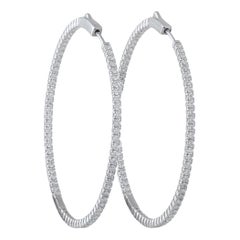 14K White Gold 2.40ct Diamond Inside-Out Hoop Earrings MF17-111825