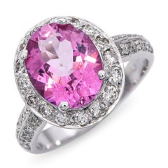 14k White Gold 2.45ct Imperial Topaz and Diamond Ring