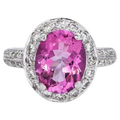 14k White Gold 2.45ct Imperial Topaz and Diamond Ring