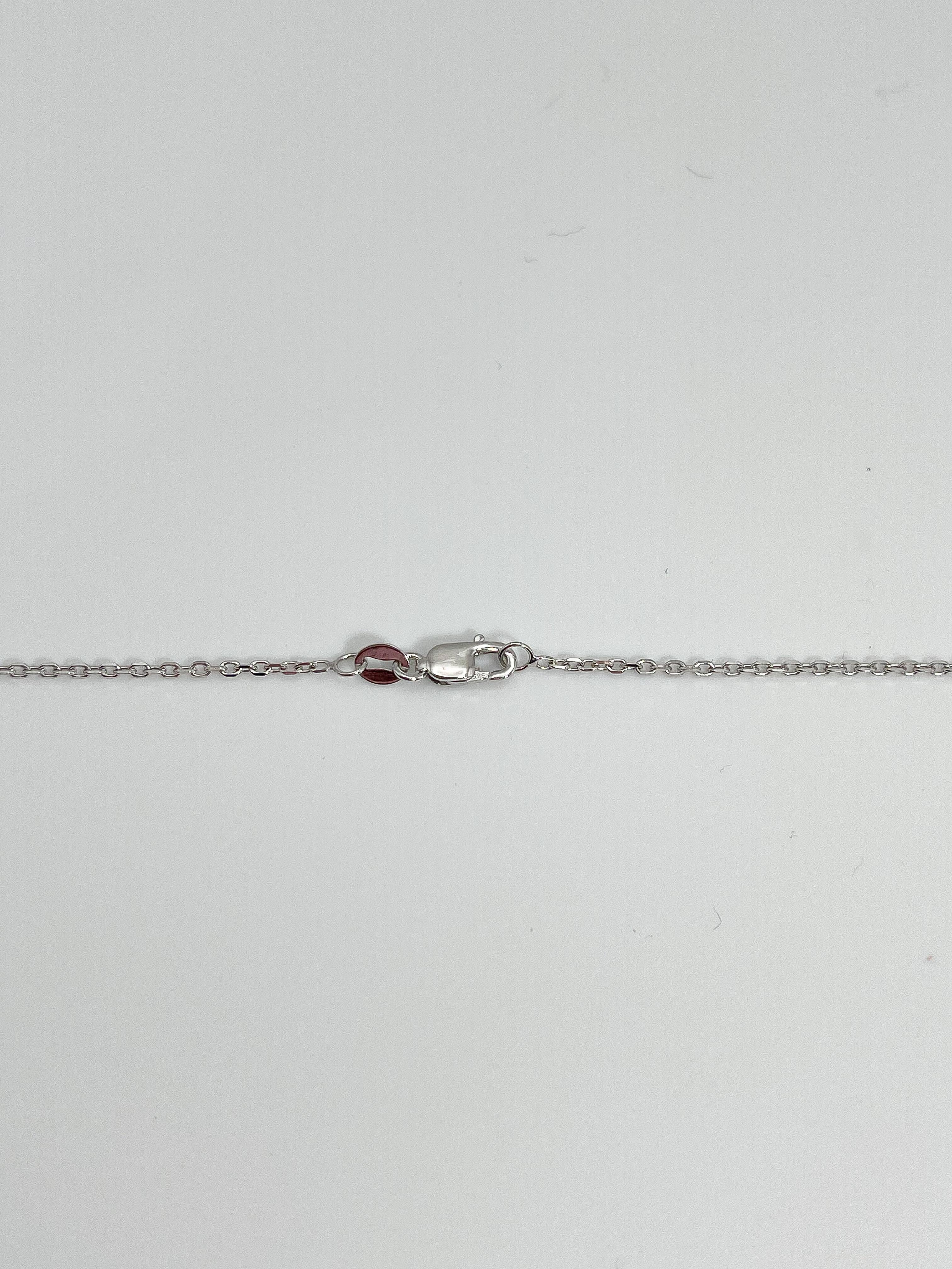 Women's 14K White Gold .25 CTW Diamond Anchor Pendant Necklace For Sale