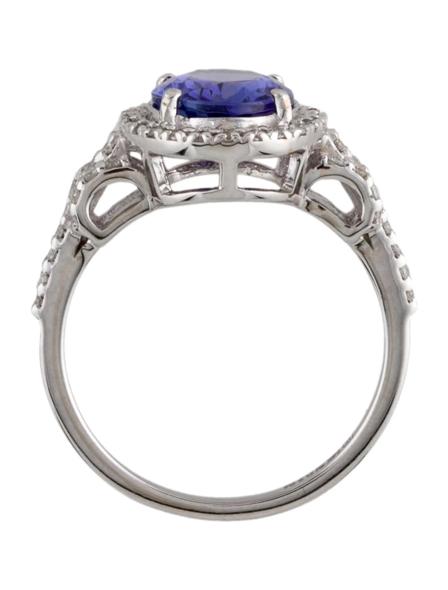 14K White Gold 2.50ct Tanzanite & Diamond Cocktail Ring - Size 6.75 In New Condition For Sale In Holtsville, NY