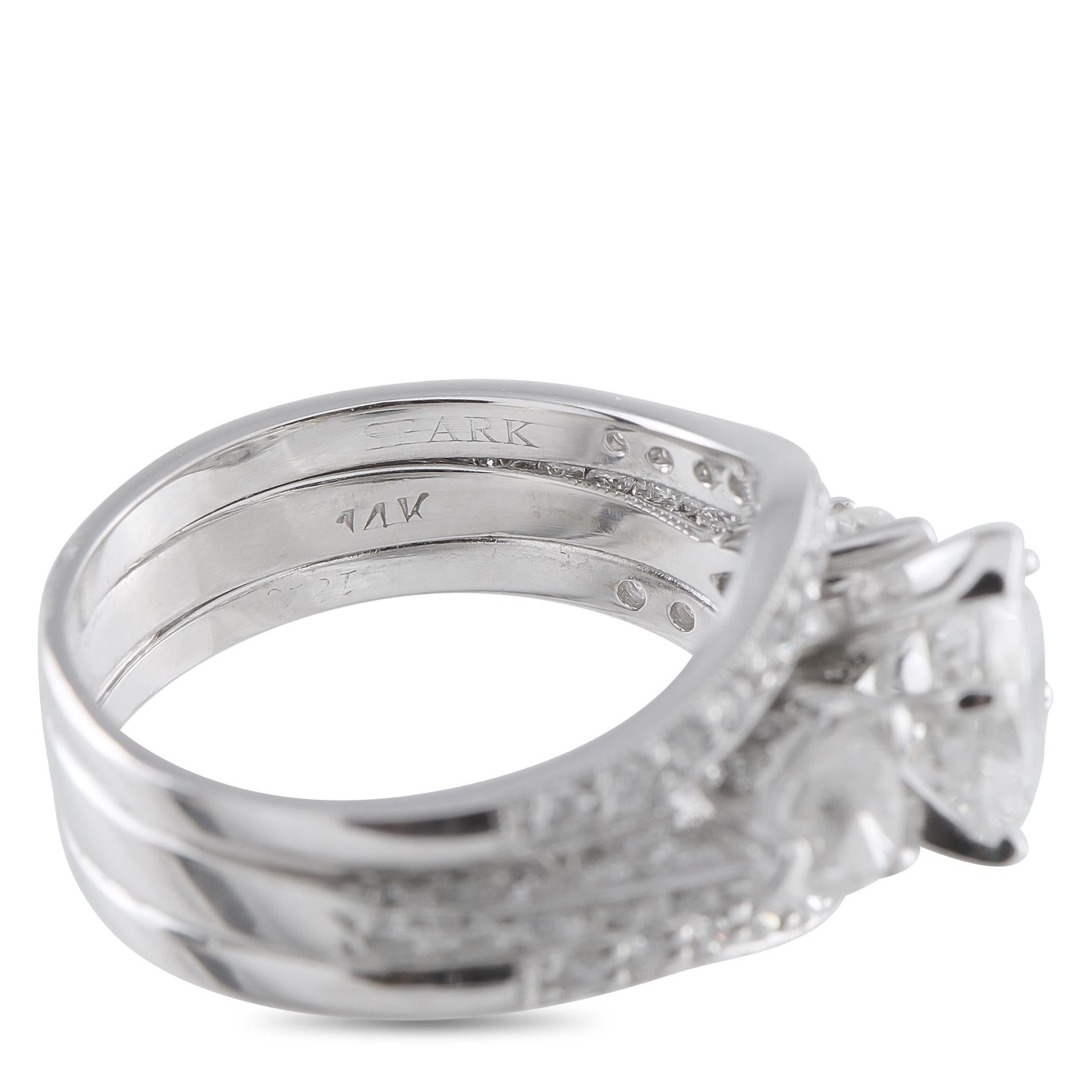 Anello in oro bianco 14K con 2,51 carati di diamanti MF03-071825 In condizioni ottime in vendita a Southampton, PA