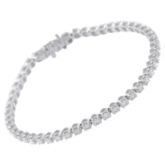 Pulsera de tenis de oro blanco de 14 quilates con diamantes de 2,55 ct MF20-111325