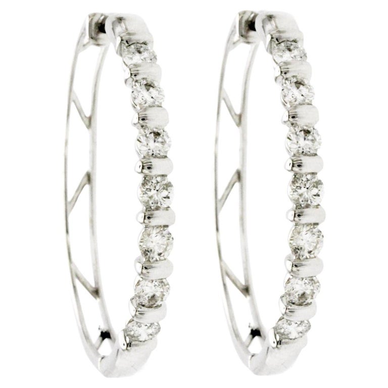 Extraordinary 14kt White Gold Hoop Earrings Gallery