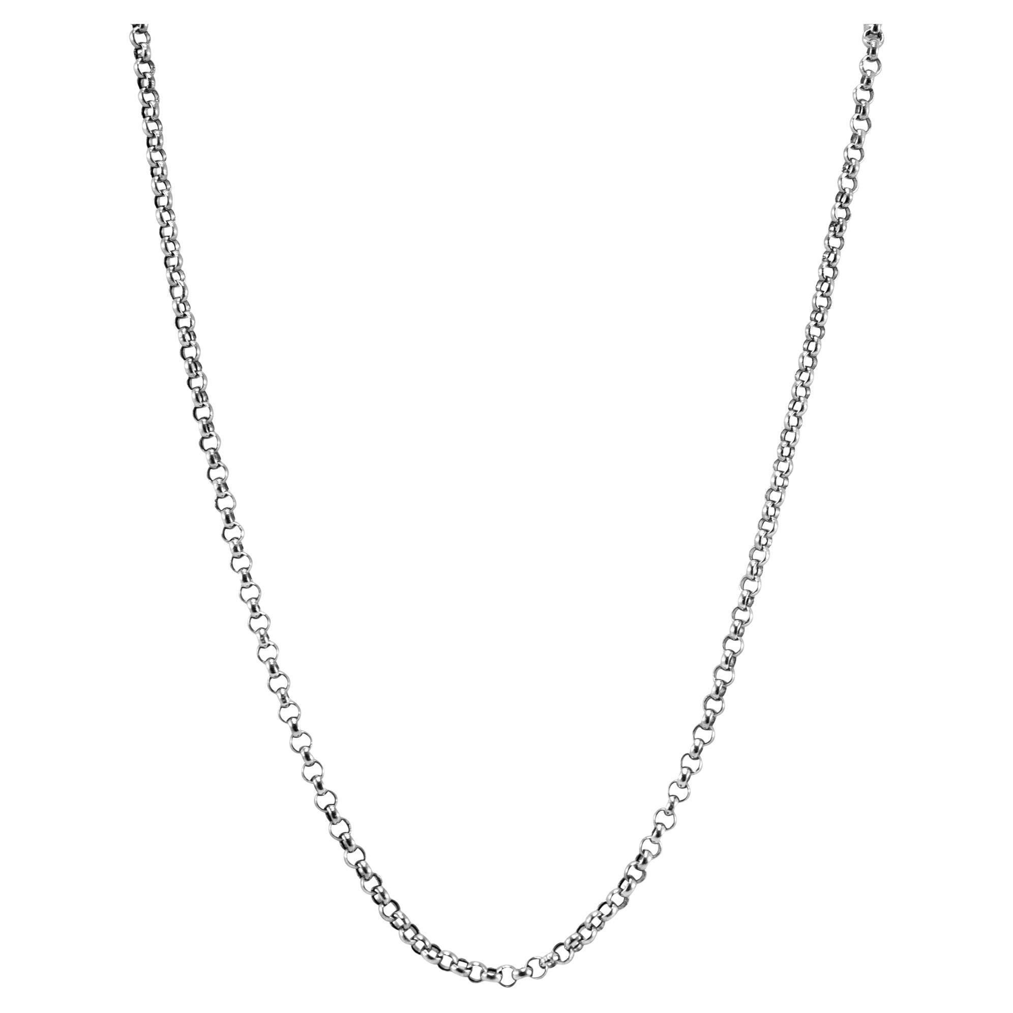 14K White Gold 2.70mm Rolo Chain Necklace