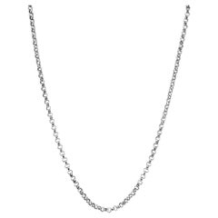 14K White Gold 2.70mm Rolo Chain Necklace