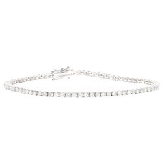 14K White Gold 2.75 Carat Total Weight Round Brilliant Diamond Tennis Bracelet