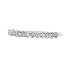 14k White Gold 2.79ctw Round Diamond Bangle Bracelet