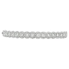 14k White Gold 2.79ctw Round Diamond Bangle Bracelet