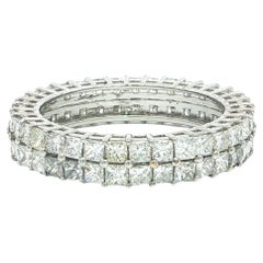 14k White Gold 2.80ctw Square Cut Diamond Dual Row Eternity Band Ring 14k White Gold 2.80ctw Square Cut Diamond Dual Row Eternity Band Ring