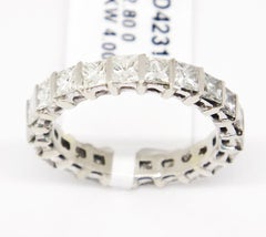 14 Karat White Gold 2.80 Carat Princess Cut Diamond Eternity Band