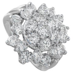 14K White Gold 2.90ct Diamond Cluster Ring MF25-070826