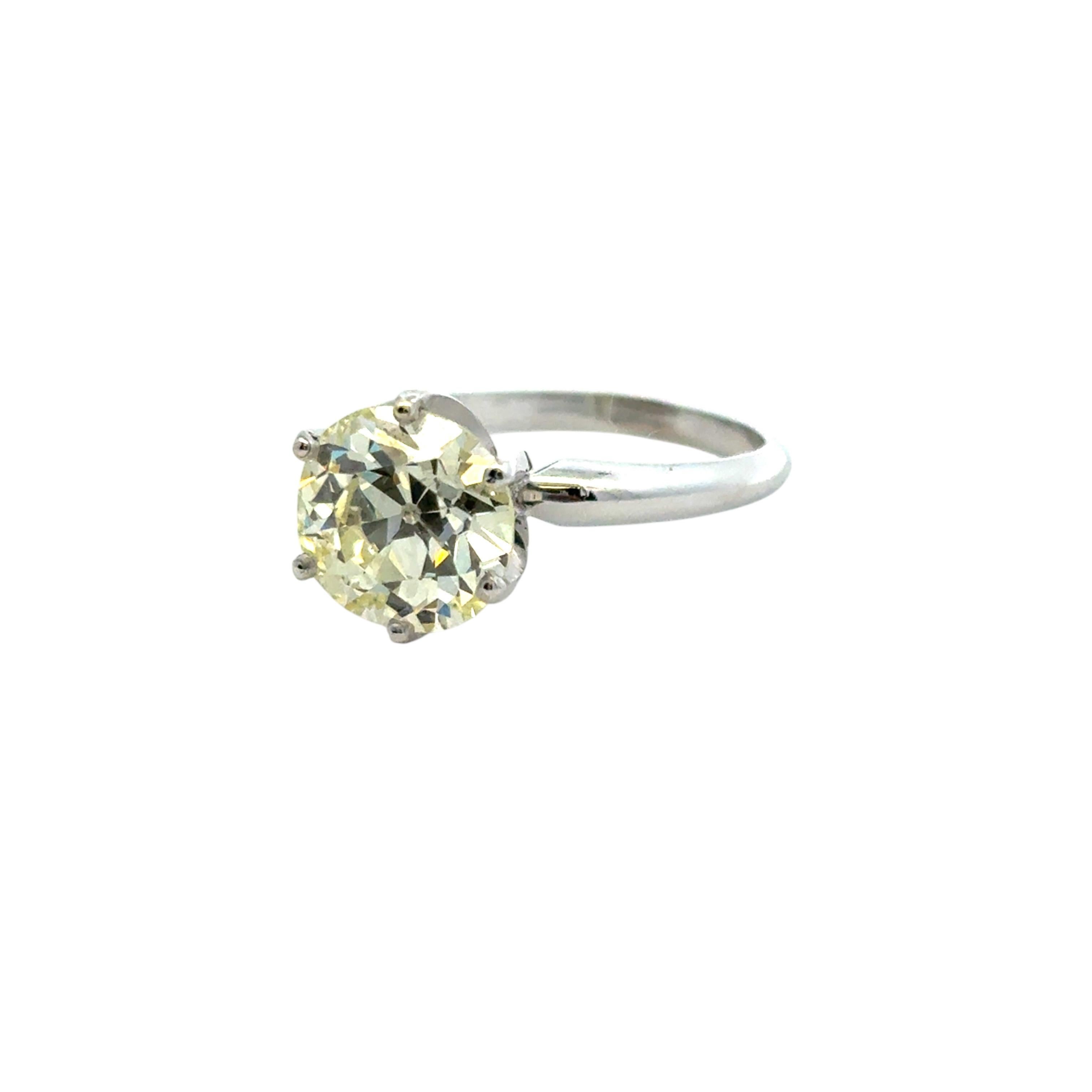 14k White Gold 2.9ct Diamond Engagement Ring For Sale 9