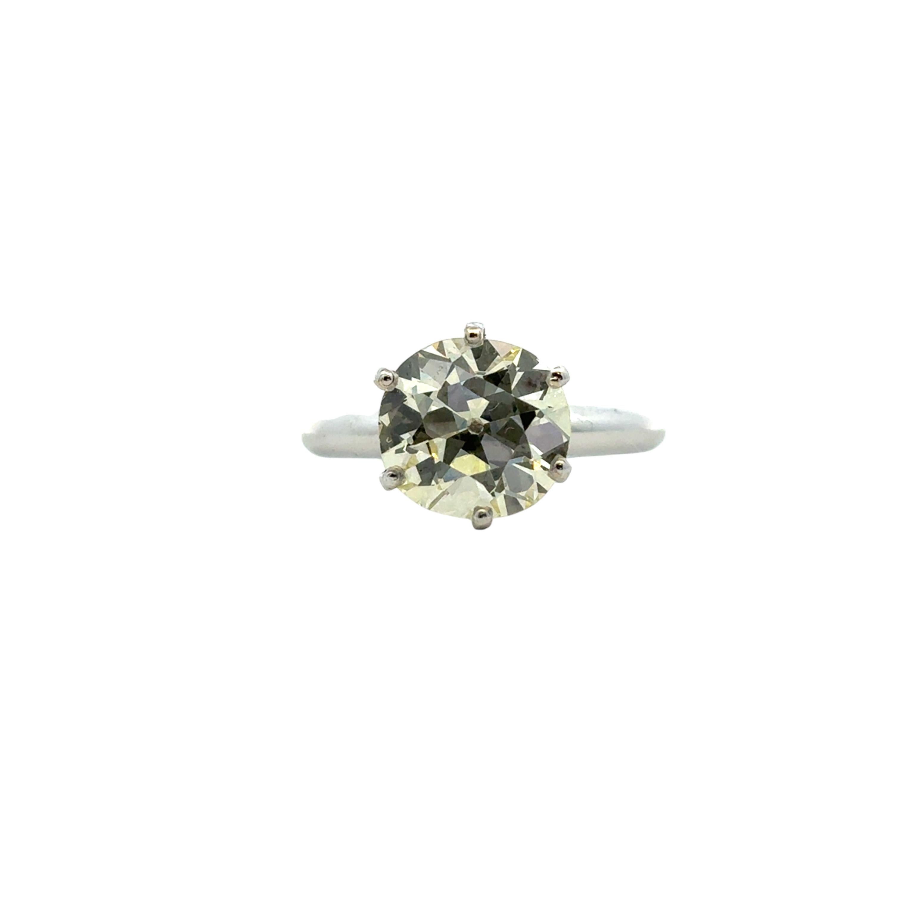 14k White Gold 2.9ct Diamond Engagement Ring For Sale 10