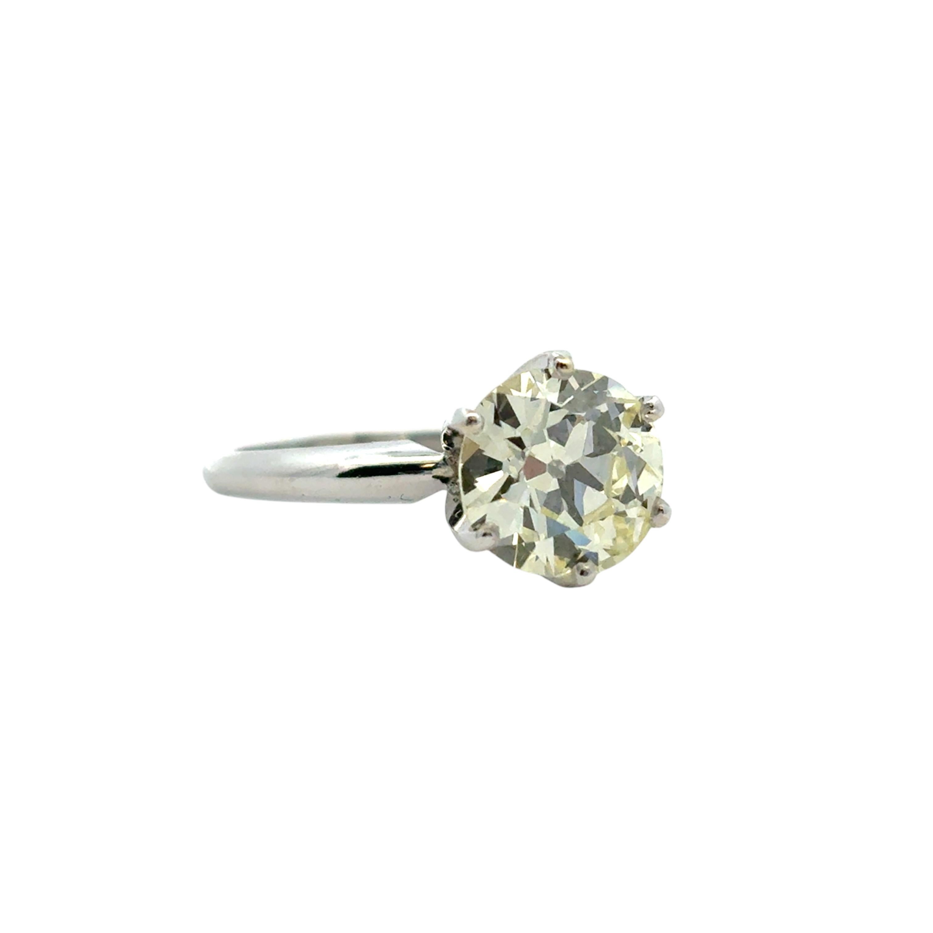 14k White Gold 2.9ct Diamond Engagement Ring In Excellent Condition For Sale In Boca Raton, FL