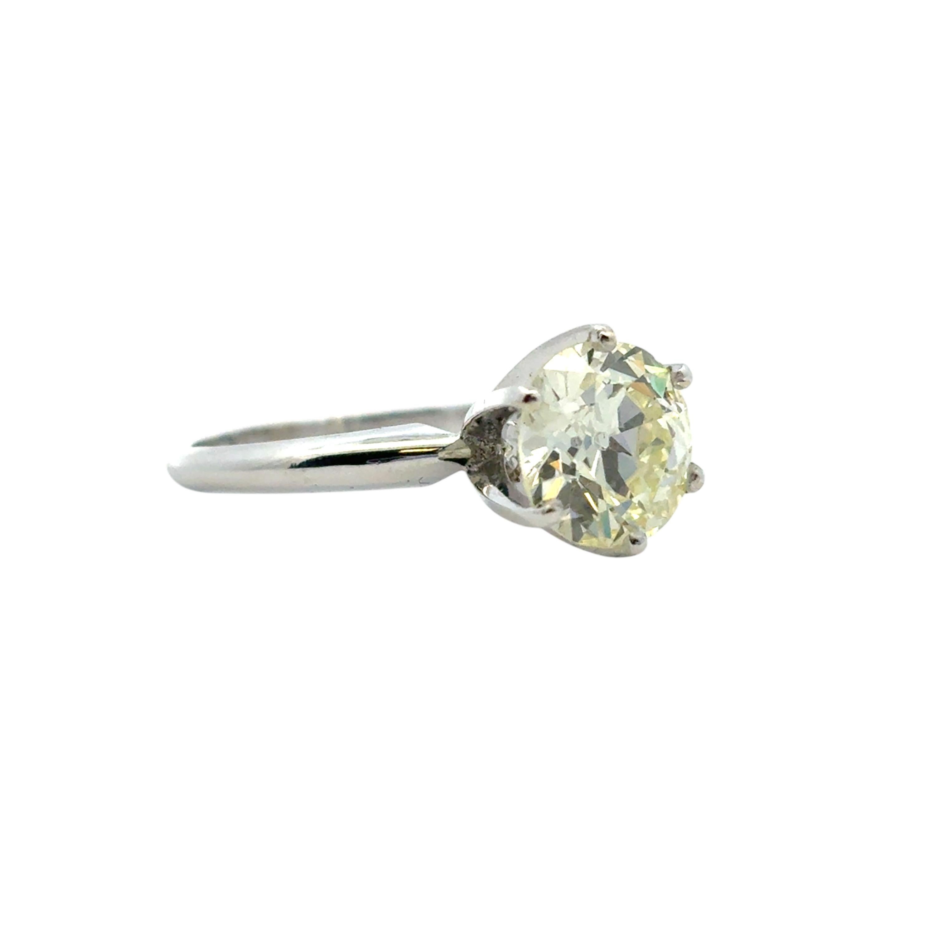Women's 14k White Gold 2.9ct Diamond Engagement Ring For Sale