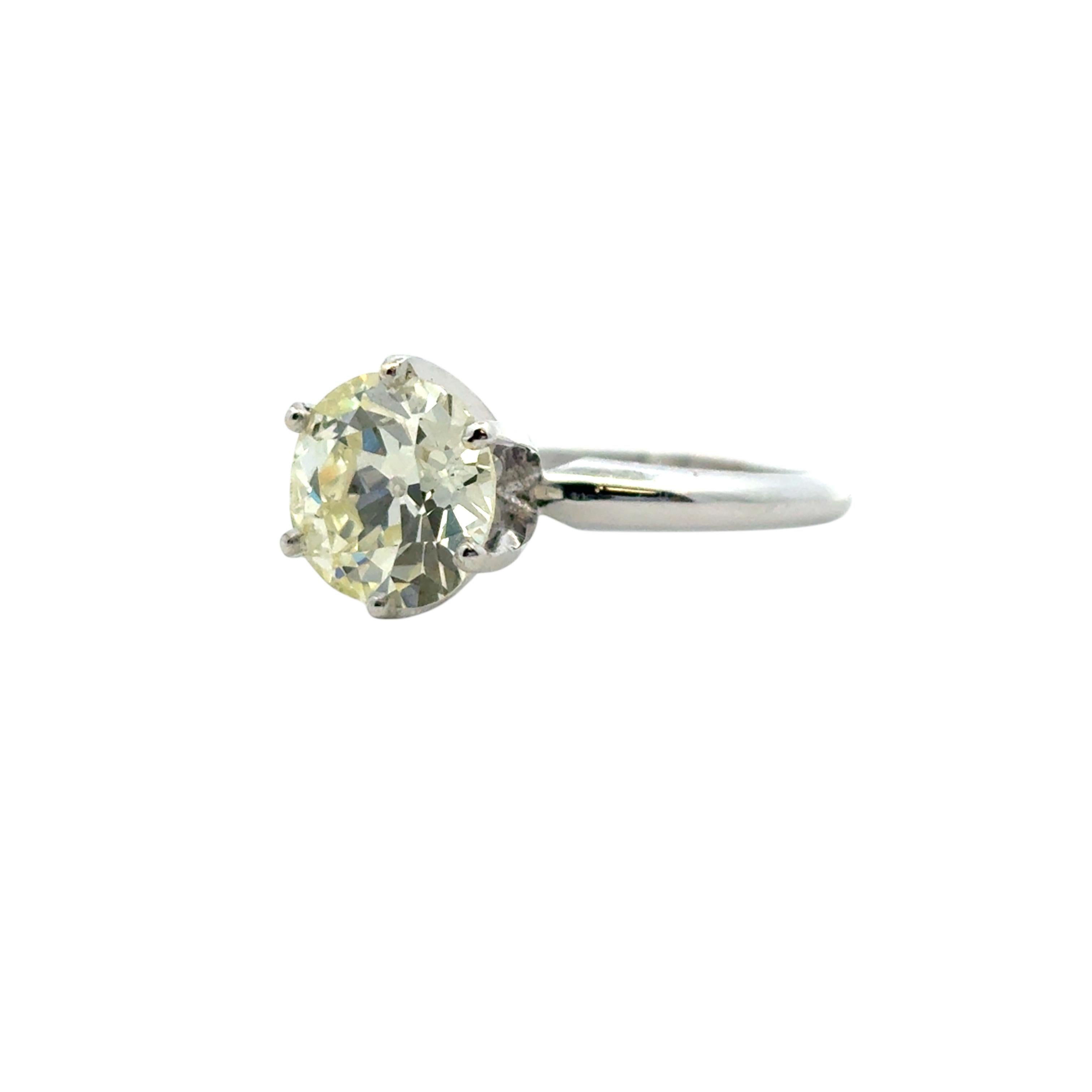 14k White Gold 2.9ct Diamond Engagement Ring For Sale 2