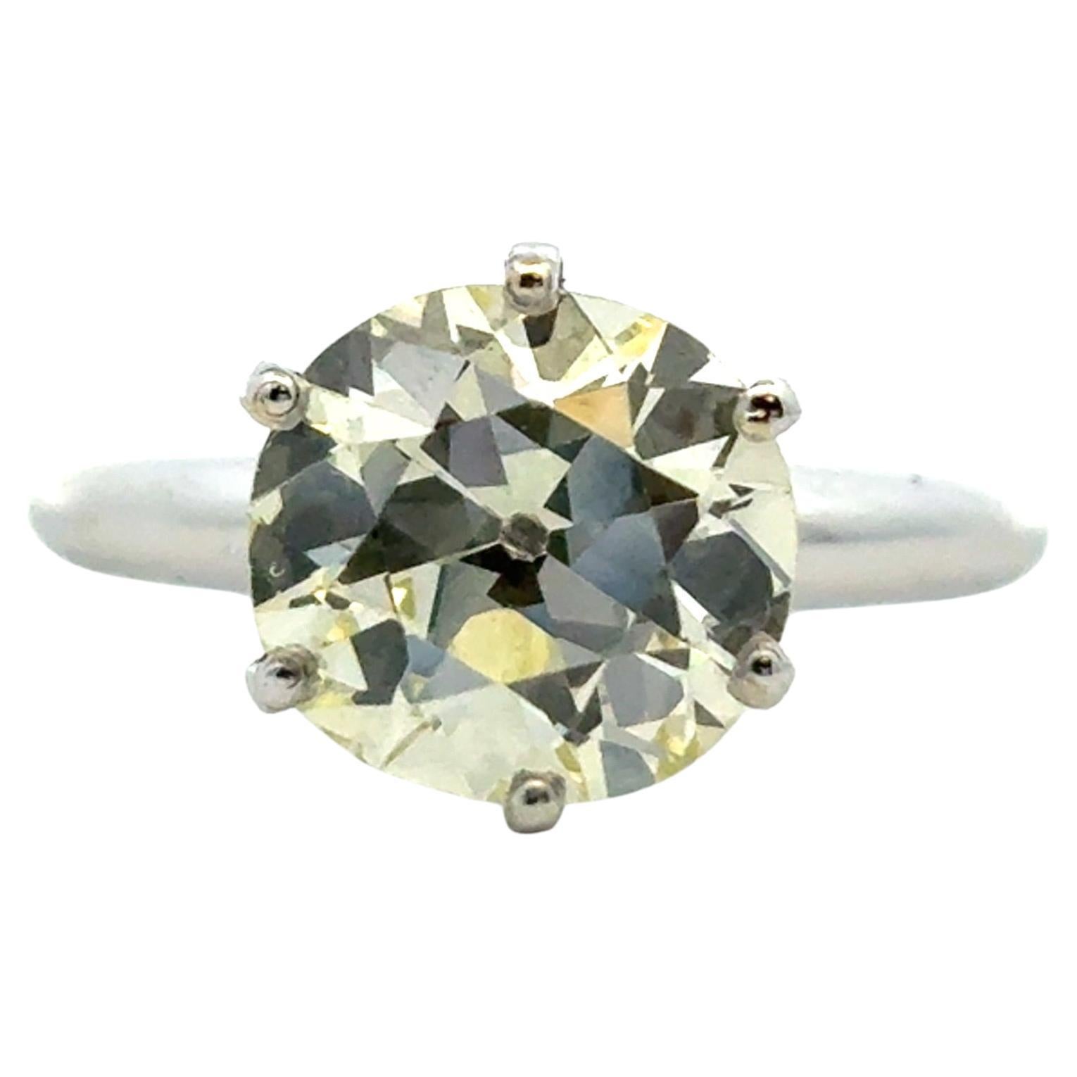 14k White Gold 2.9ct Diamond Engagement Ring For Sale