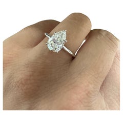 Anello in oro bianco 14k con moissanite da 2 carati Anello da donna di tendenza Whiting