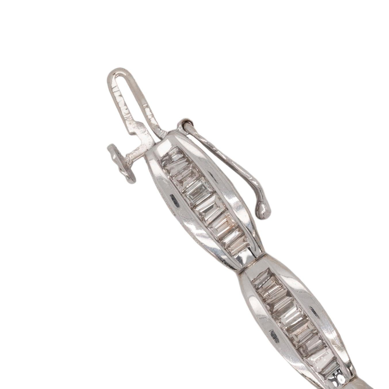 Femenino o masculino Pulsera de diamantes baguette naturales en venta