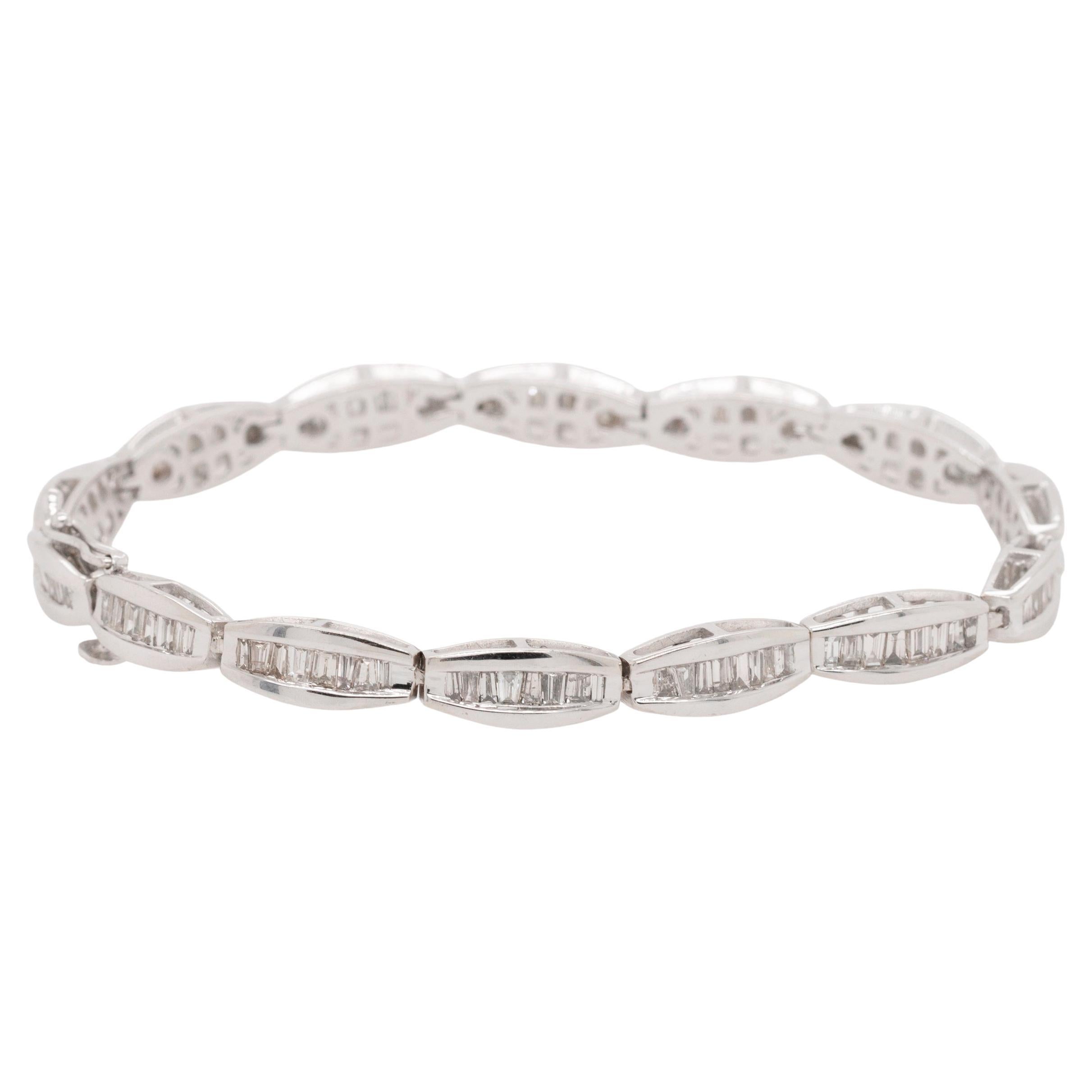 Pulsera de diamantes baguette naturales
