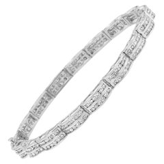 Bracciale A Link in oro bianco 14K con diamanti da 3 1/5 carati