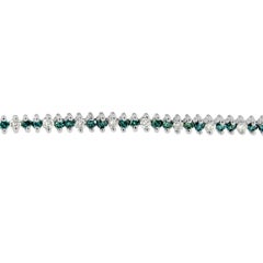 14K White Gold 3 3/4ct.TDW Treated Blue Diamond Tennis Bracelet 'H-I, SI1-SI2'