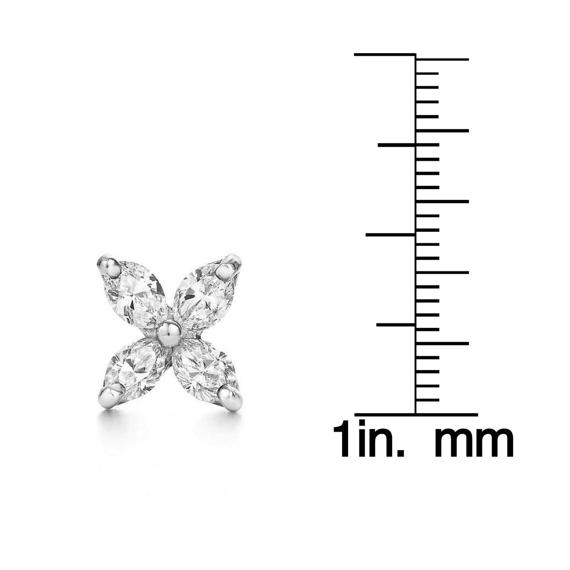Marquise Cut 14K White Gold 3/4ct. TDW Marquise Diamond Flower Stud Earrings