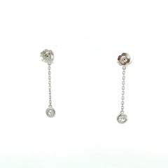 14K White Gold 3/4ctw Diamond by the Yard Drop Earrings