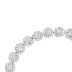 14K White Gold 3 7/8 Carat Diamond Link Bracelet