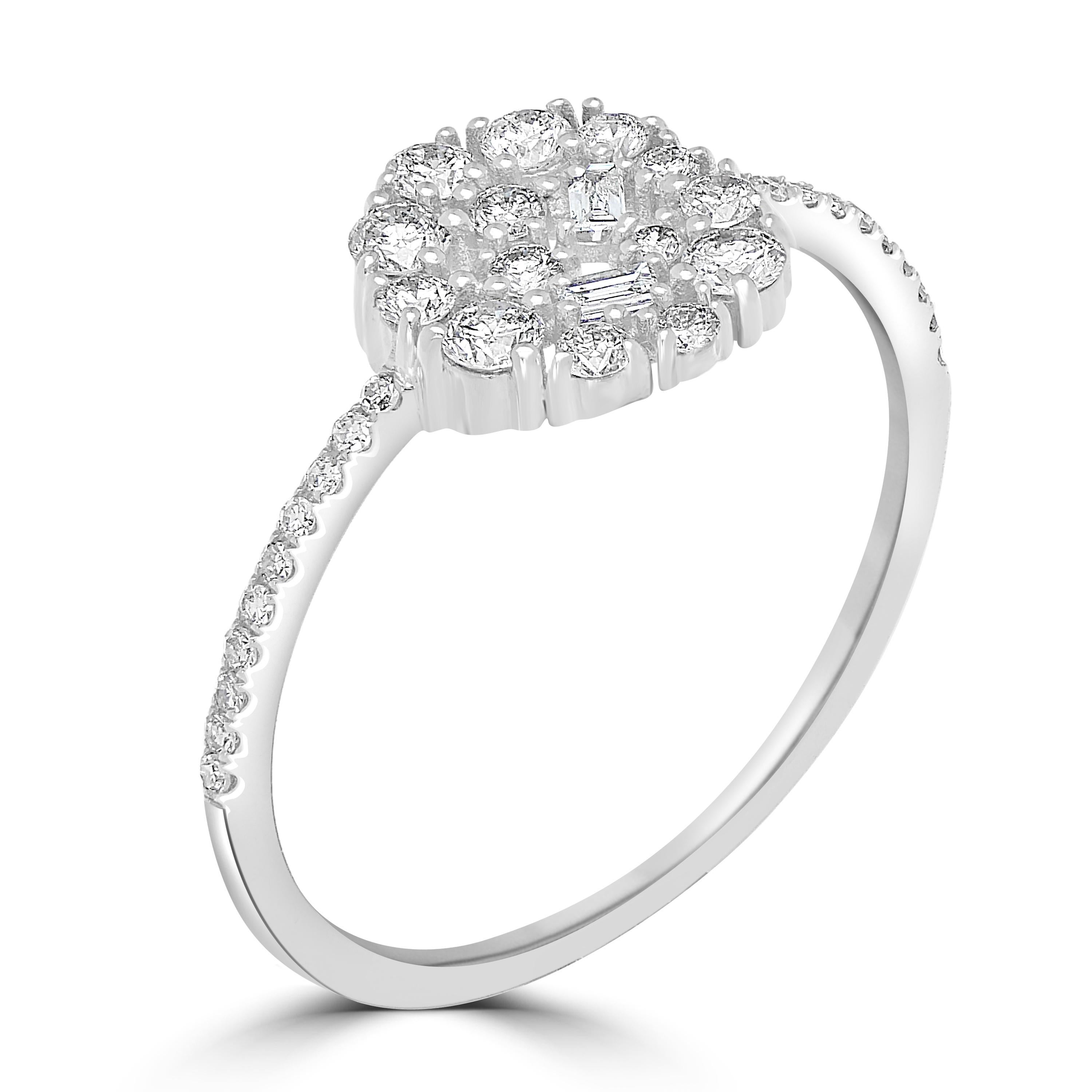 For Sale:  Luxle 3/8 Carat T.W. Diamond Cluster Ring in 14k White Gold 3