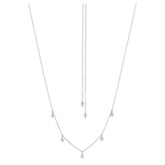 Luxle 14K White Gold 3/8 Carat T.W. Sleek Diamond Charm Necklace