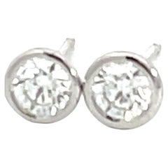 14K White Gold 3/8ctw Diamond Bezel Stud Earrings