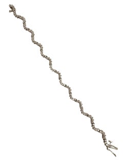 14k White Gold 3 ct Diamond S-Curve Tennis Bracelet w Appraisal