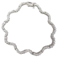 14k White Gold 3 ct Diamond S-Curve Tennis Bracelet w Appraisal