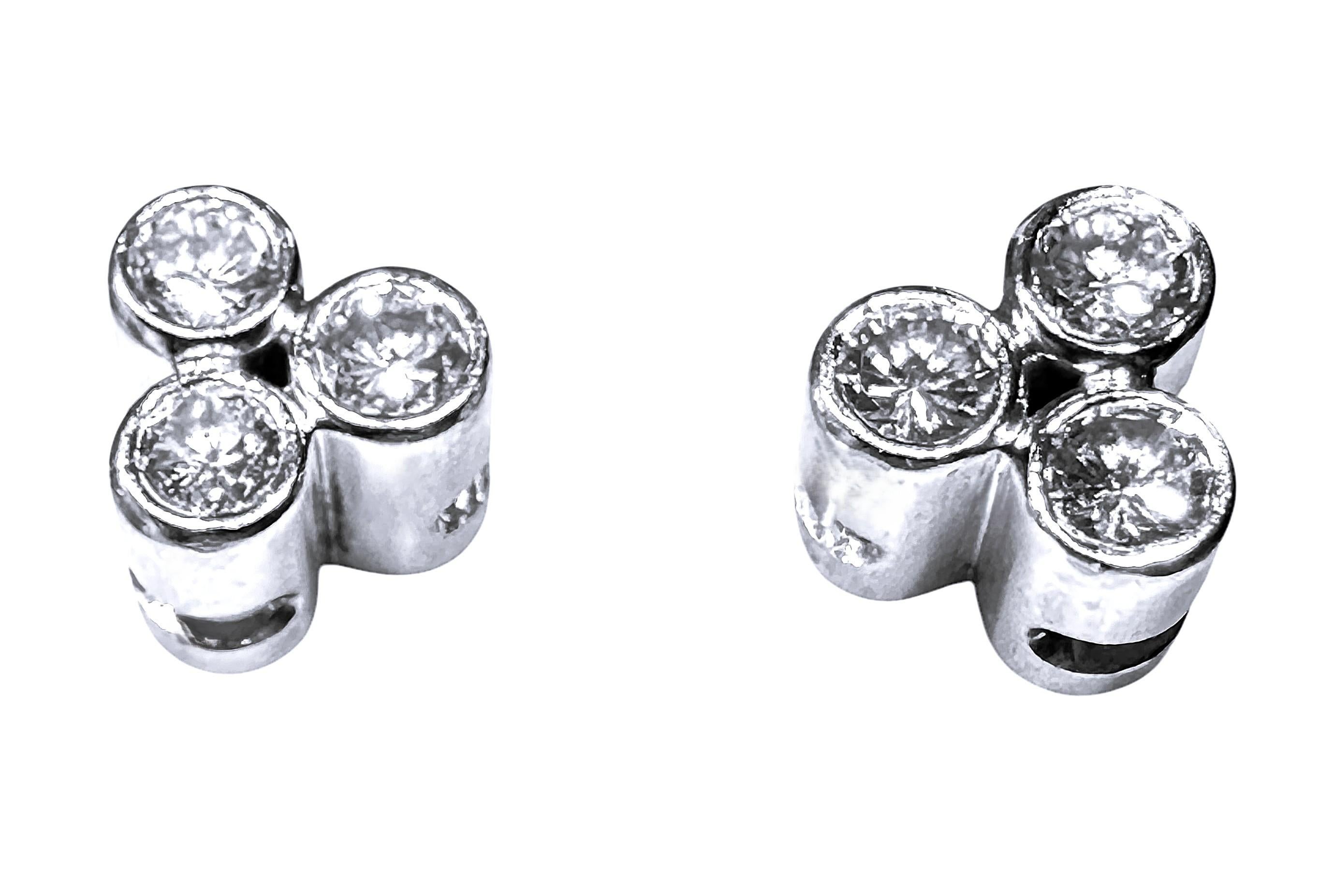 Orecchini su misura in oro bianco 14k con diamante da 0,33 carati con valutazione in vendita 1