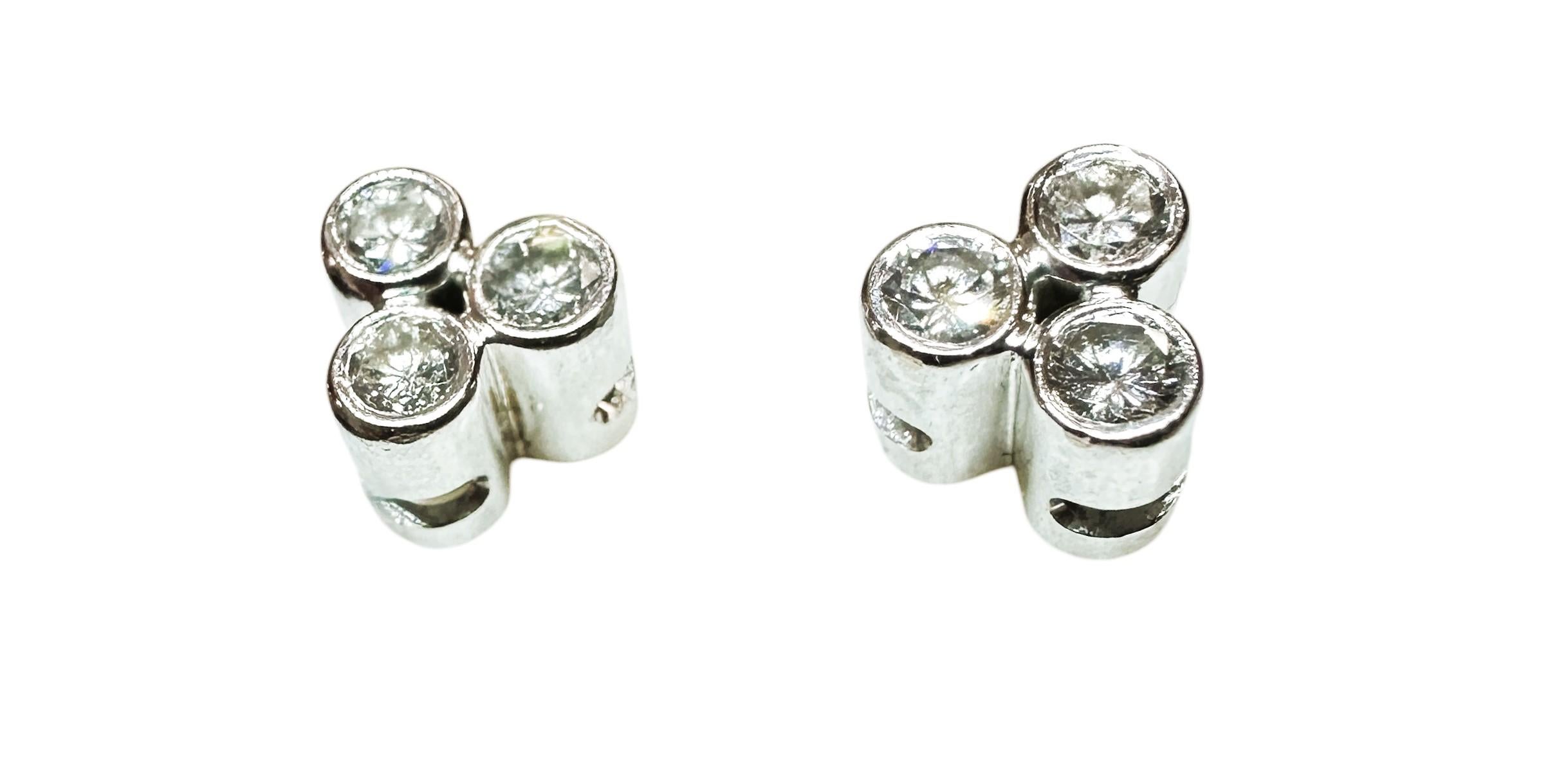 Orecchini su misura in oro bianco 14k con diamante da 0,33 carati con valutazione in vendita 2