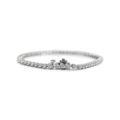 14K Weißgold 3-Zacken 1,83ct Diamant-Tennis-Armband